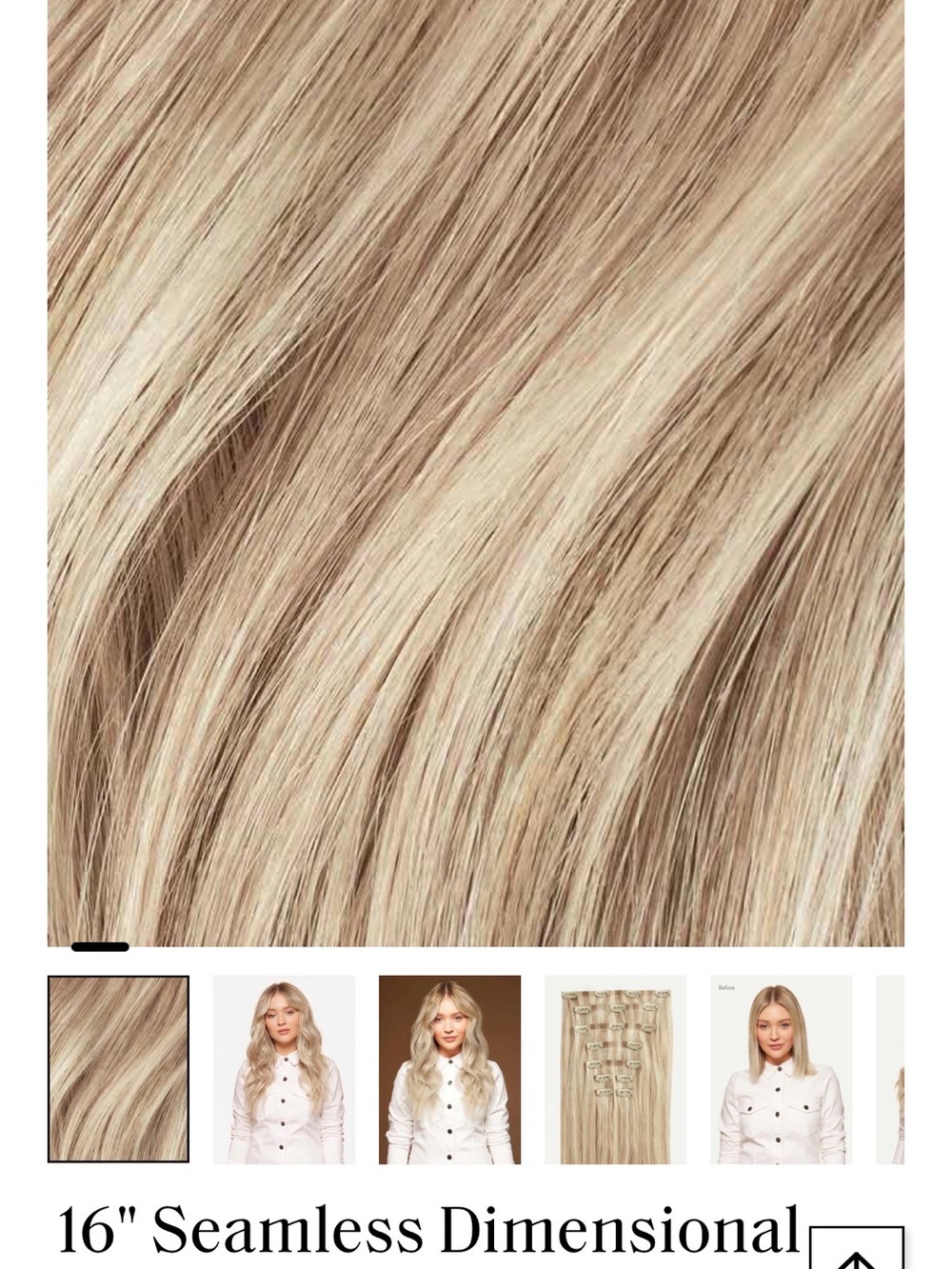16" Seamless Dimensional Blonde Clip-In Extensions - Natural Light Blonde